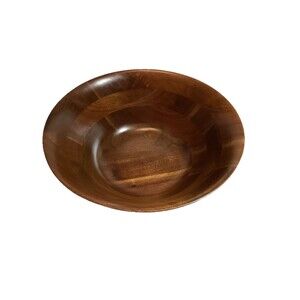 Bowl Vermillion Real Walnut Made USA Handmade Vintage Fruit Dish 14" Diameter